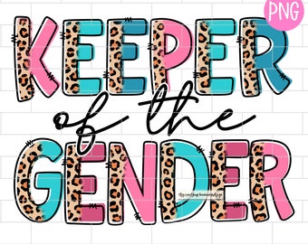 Keeper of the Gender PNG: Leopard Gender Reveal Design (Digital Download)