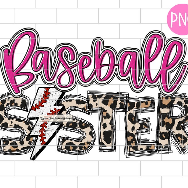 Baseball Sister PNG, Pink, Sublimation Design Downloads