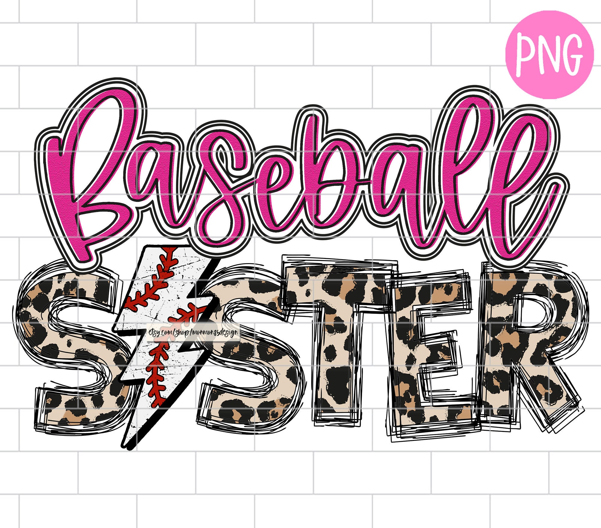 Baseball Sister PNG Pink Sublimation Design Downloads Etsy