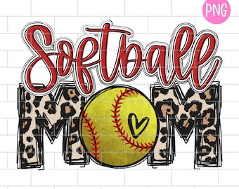 png Sublimation Softball Cut File Softball png Mama Digital Download Softball Mom shirt Leopard Paint Strokes Softball Mom PNG