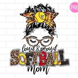 Leopard Softball Mom PNG: Loud & Proud Design (Digital Download)