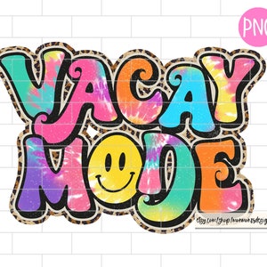 Vacay Mode PNG, Summer, Rainbow, Beach Sublimation Design Downloads