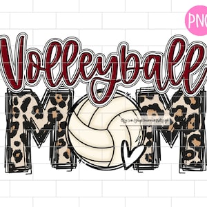 Volleyball Mom Maroon PNG, Sublimation Design Downloads