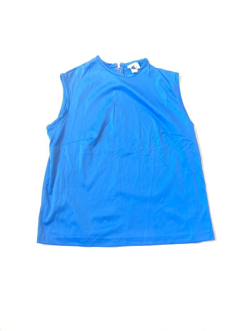 Vintage 70\u2019s tank top women\u2019s Xlxxl fit blue super soft thin