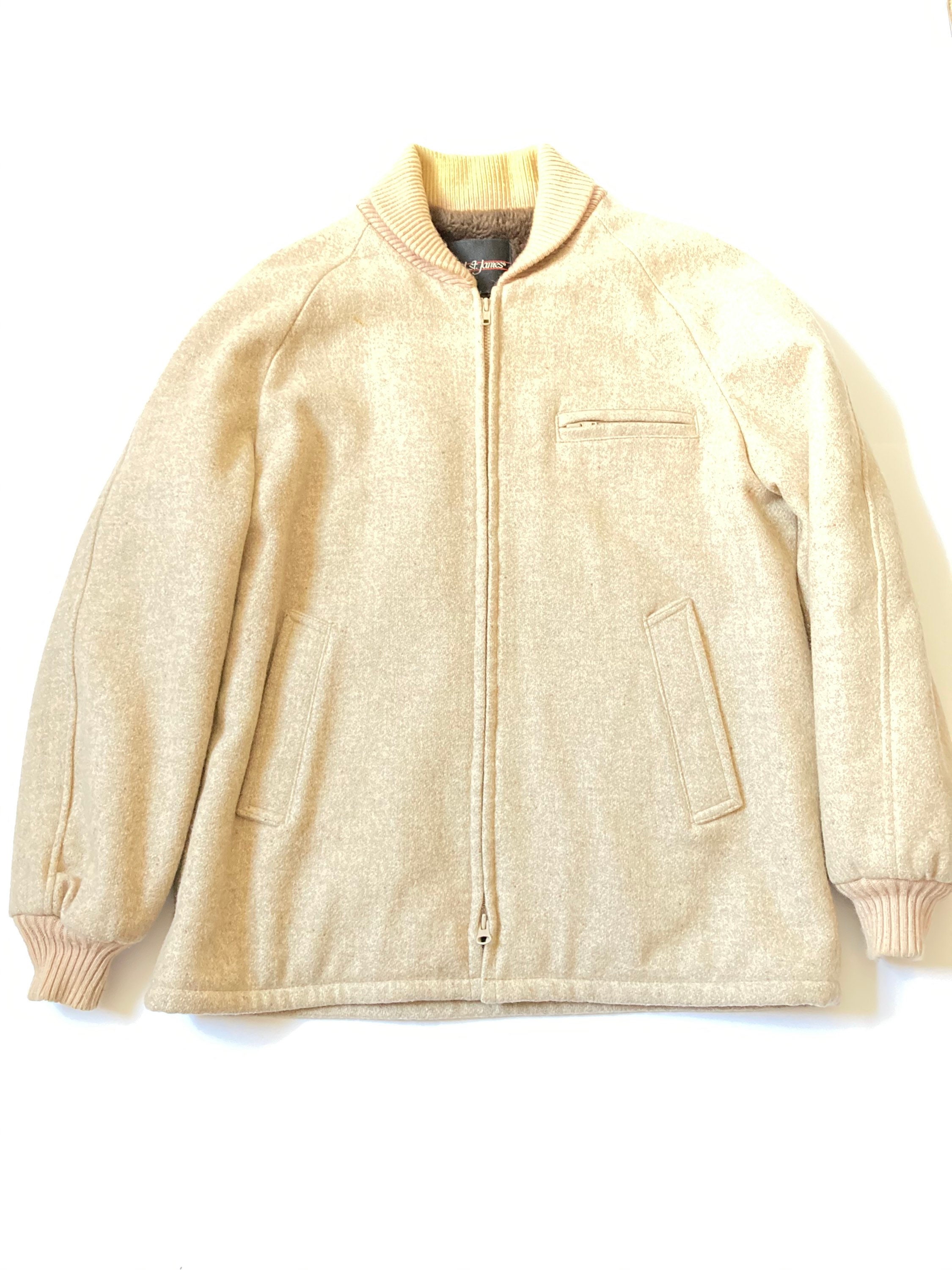 Vintage Tan Sherpa lined jacket mens large fit 40 warm winter | Etsy
