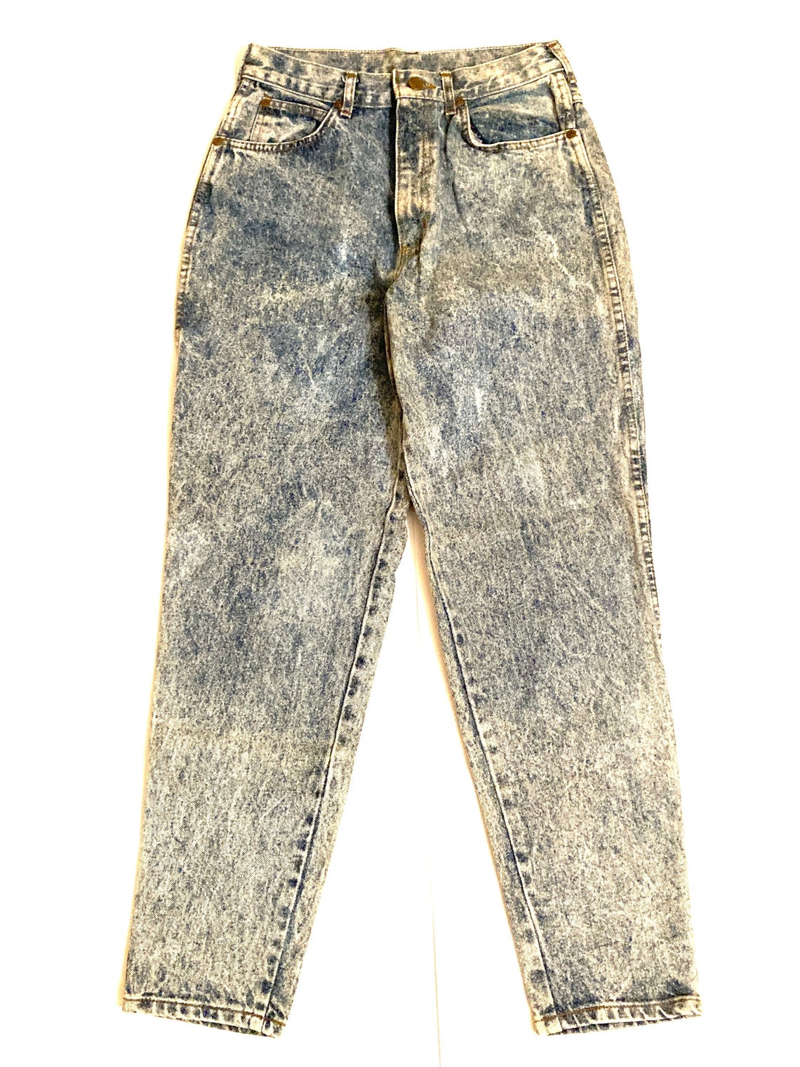 Vintage acid wash high waisted jeans 29 Chic blue stone wash Etsy