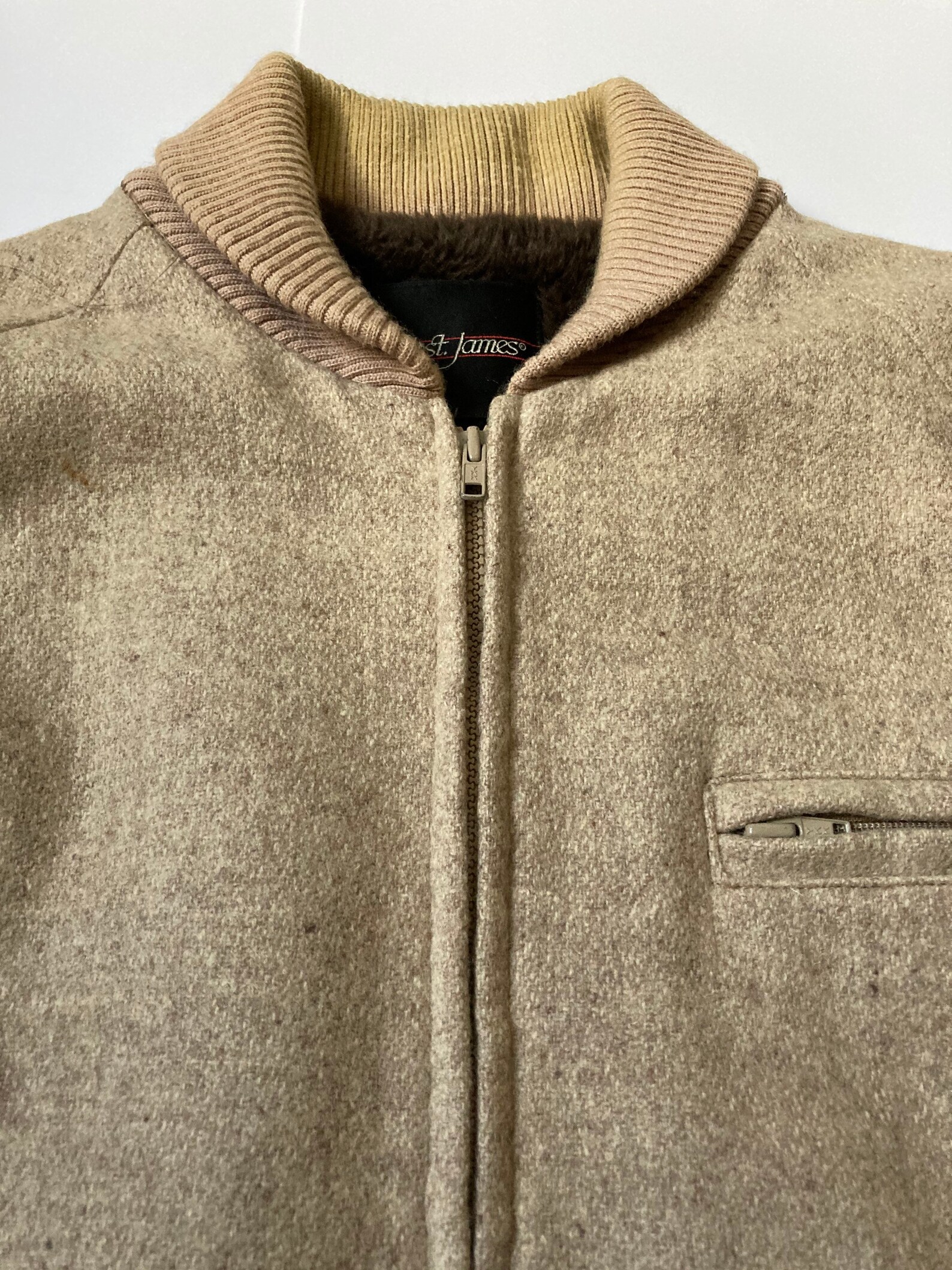 Vintage Tan Sherpa lined jacket mens large fit 40 warm winter | Etsy