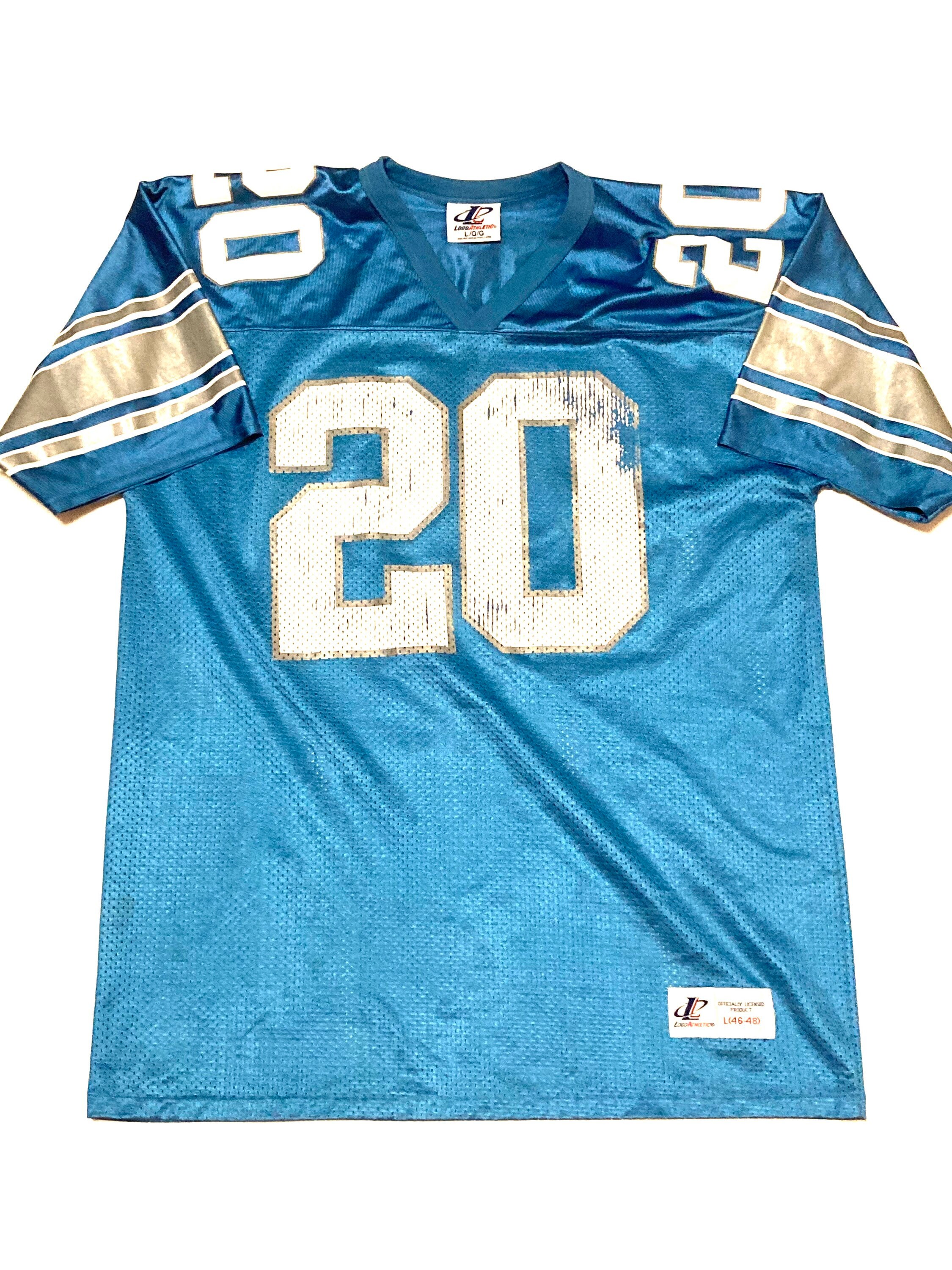 Vintage Detroit lions jersey Barry sanders XL fit baby blue Etsy