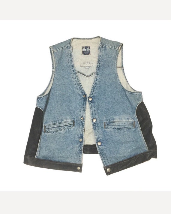 denim biker vest