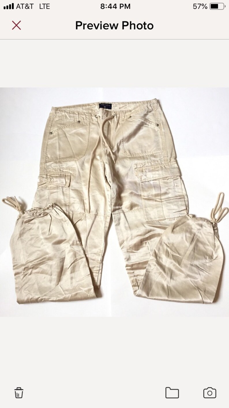 Vintage Y2K shiny Nautica Cargo pants size 10 Gold / metallic | Etsy