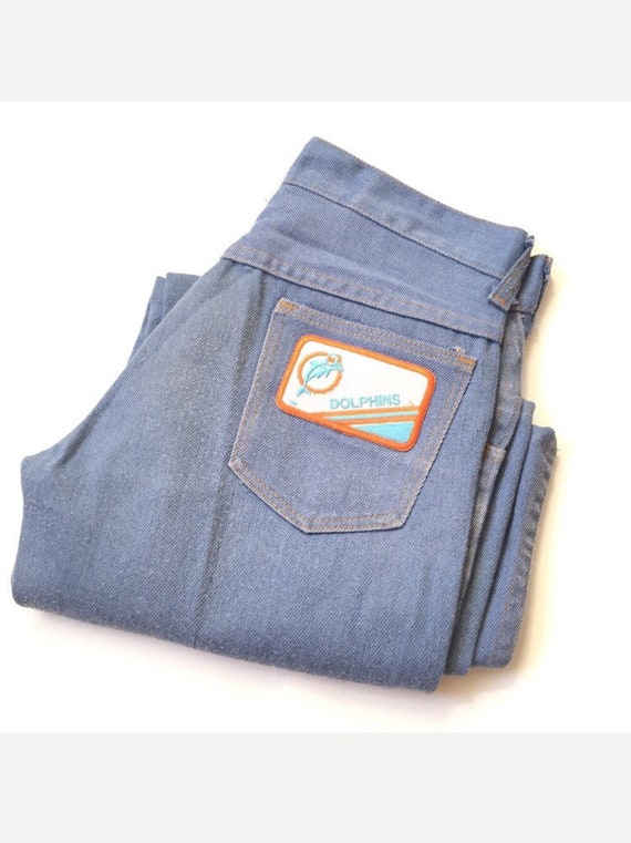 Vintage 70’s flare leg jeans 26” Miami dolphins pa