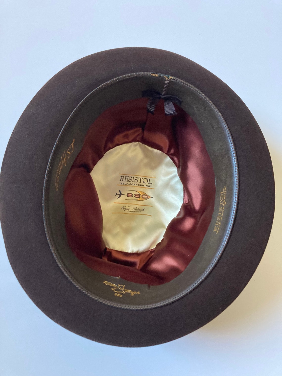 Vintage Resistol fedora hat 7 1/8 brown suede 1970s Etsy