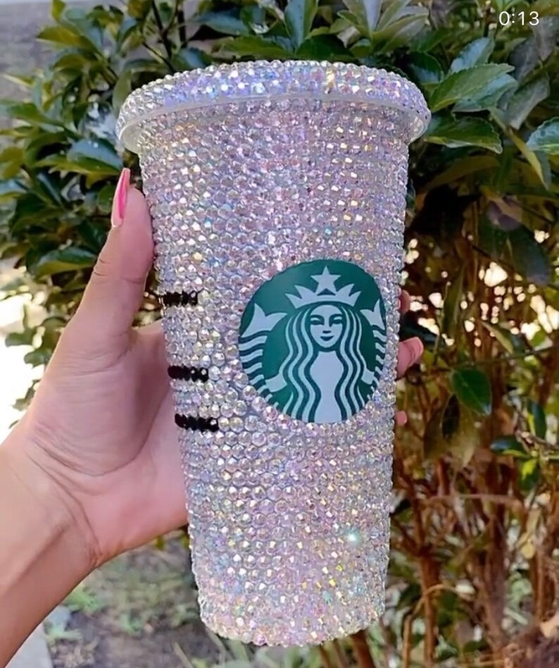 Iridescent Rhinestone Starbucks Venti Bling Cup Etsy