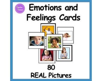 Emotions and Feelings Cards - Real-Life Emotion Cards for Kids - 80 Printable SEL Flashcards