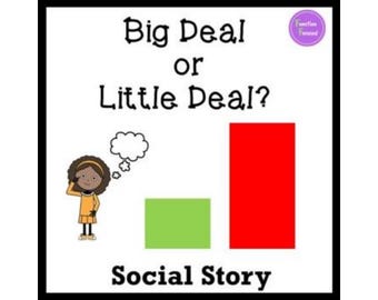 Big Deal Little Deal Social Story: Behavior Regulation Printable (PDF Download