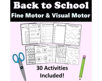 Back to School Prewriting Worksheets - Fine Motor OT