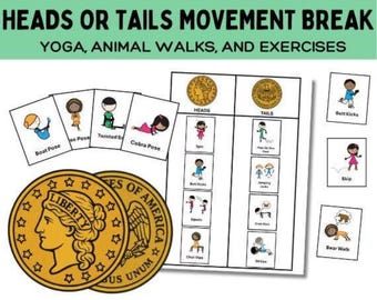 Heads or Tails Movement Break Game | Sensory & Brain Break Activity| Classroom, OT, PT, PE,