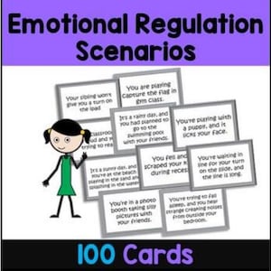Social Emotional Regulation Scenario Task Cards - Digital Printable for counseling, therapy and special education