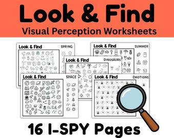 I-Spy Visual Perception Worksheets: Kids' Printable Occupational Therapy Activities (PDF Format)