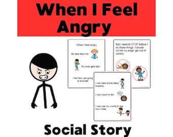 Anger Social Story - "When I Feel Angry"- Printable Emotional Regulation Support
