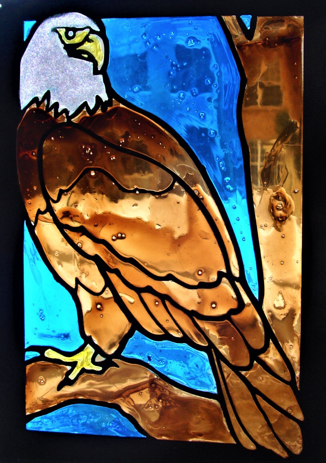Bald Eagle Faux Stained Glass Etsy