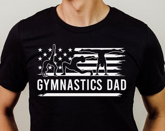 Gymnastics DAD svg files - american flag USA patriotic yoga svg or gymnast svg acrobatic instant download