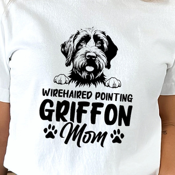 Wirehaired Pointing Griffon Peeking Dog Mom SVG, PNG , DXF and Pdf - Dog or puppy pet lover  instant digital downloads