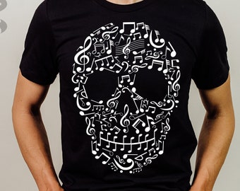 Music SVG File Skull Face Musical Notes SVG Graphic Art – Music Player SVG File Musicians Music Lover Graphic Art instant downloads