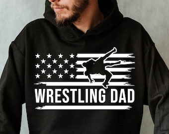 Wrestling svg files - WRESTLING DAD vintage flag art patriotic theme wrestlers svg or MMA svg graphic arts