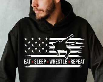 Wrestling svg files - EAT SLEEP Wrestle repeat vintage flag art wrestlers svg or MMA svg graphic arts