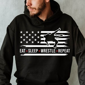 Wrestling svg files - EAT SLEEP Wrestle repeat vintage flag art wrestlers svg or MMA svg graphic arts