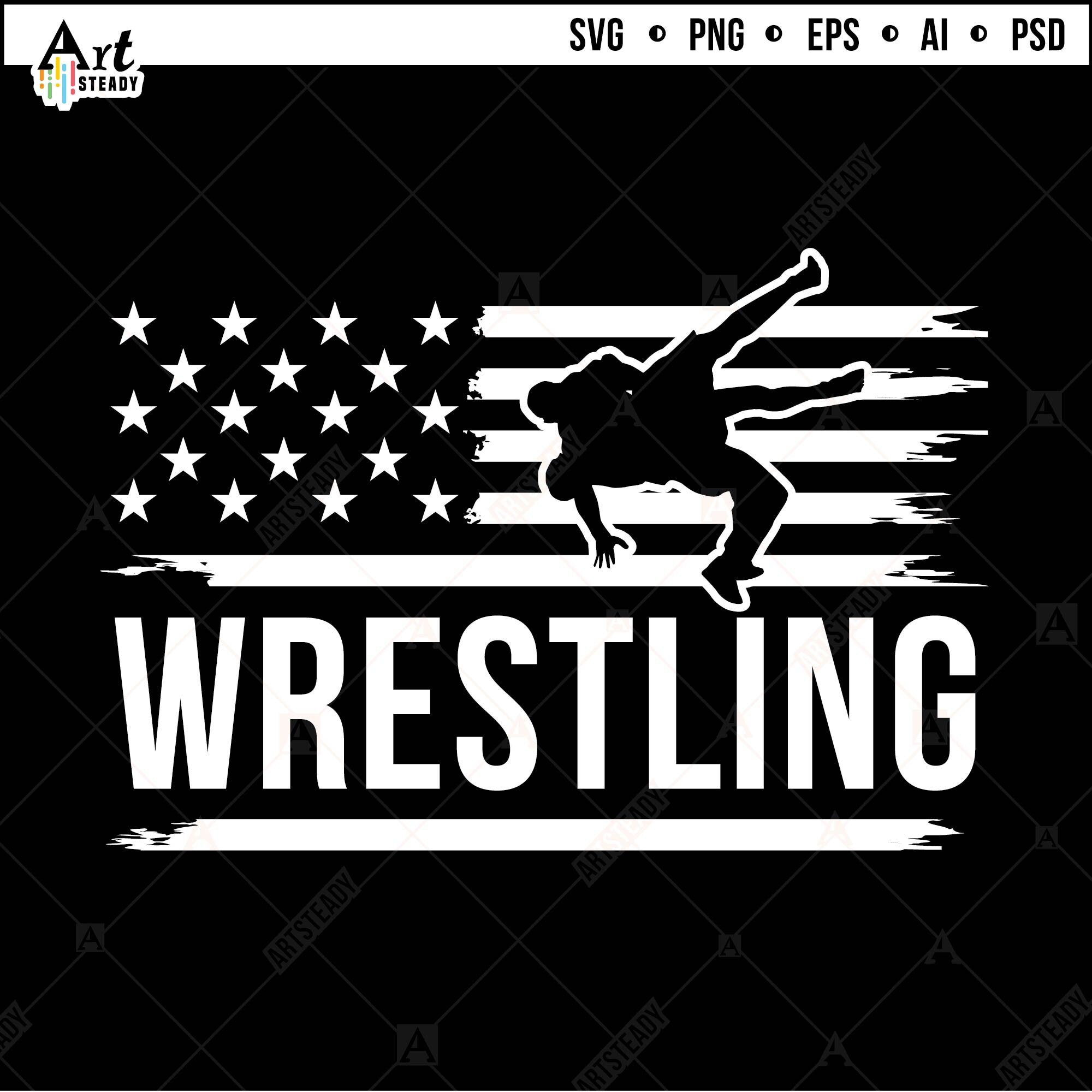 Wrestling svg files US flag vintage art wrestlers svg or MMA Etsy
