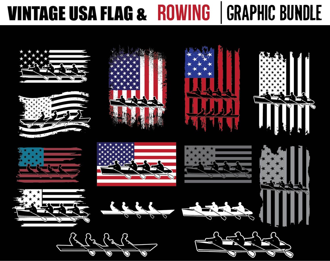 Rowing svg dateien ROWING GRAPHIC FLAG Bundle art Rower svg Etsy