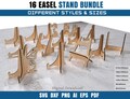 Laser cut easel display stand Svg Dxf Png eps pdf ai files for photo frames, plates art holders glowforge ready  template instant download product logo