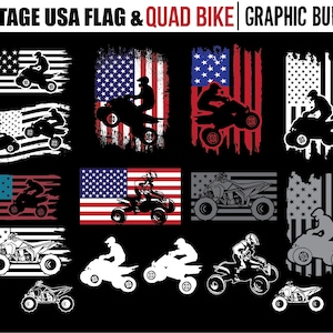 Vierwieler svg quad - motorfiets atv svg-bestanden VS vlag bundel kunst