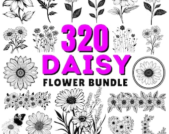 Daisy Flower Laser Cut Files | Daisy SVG Bundle for Laser Cutting | Floral Pattern DXF Files | Daisy Vector Designs | Daisy CNC Patterns
