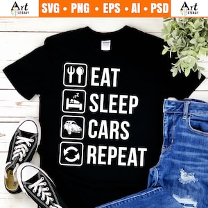 Classic car svg file - CAR  EATSLEEP REPEAT Vintage Retro Car svg graphic