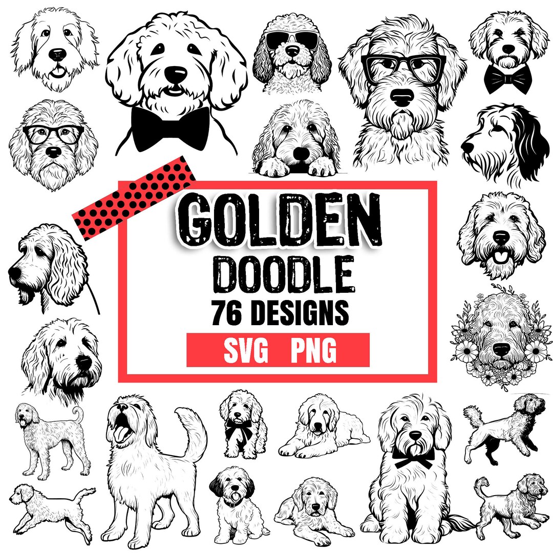 GOLDEN Doodle Dog Pet Lover Owner Bundle SVG, PNG Instant Digital ...