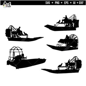 Airboat svg - cool graphic bundle of airboat theme river airboating instant download
