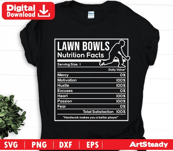 Lawn Bowls Svg Files Funny Nutritional Facts Graphic Art - Etsy