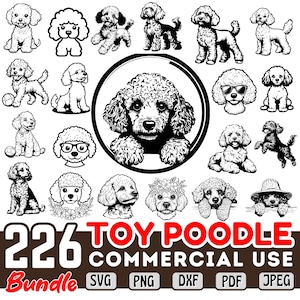 Pacote SVG de Poodle Toy | Arquivos DXF de Raça de Cachorro | Cricut Design Space | Downloads Digitais de Uso Comercial