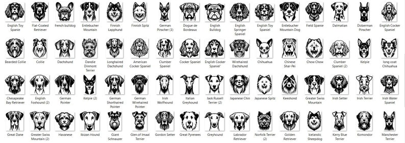 Laser Cut Files SVG and PNG Bundle Designs Dog Heads Faces for ...