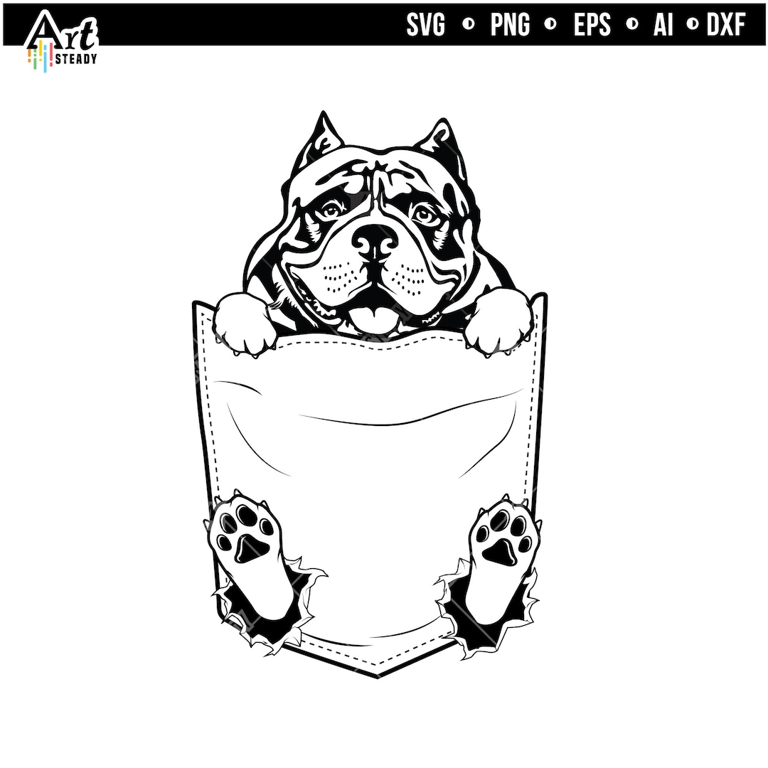 American Bully Svg Arts AMERICAN BULLY DOG Ripped in Pocket Bully