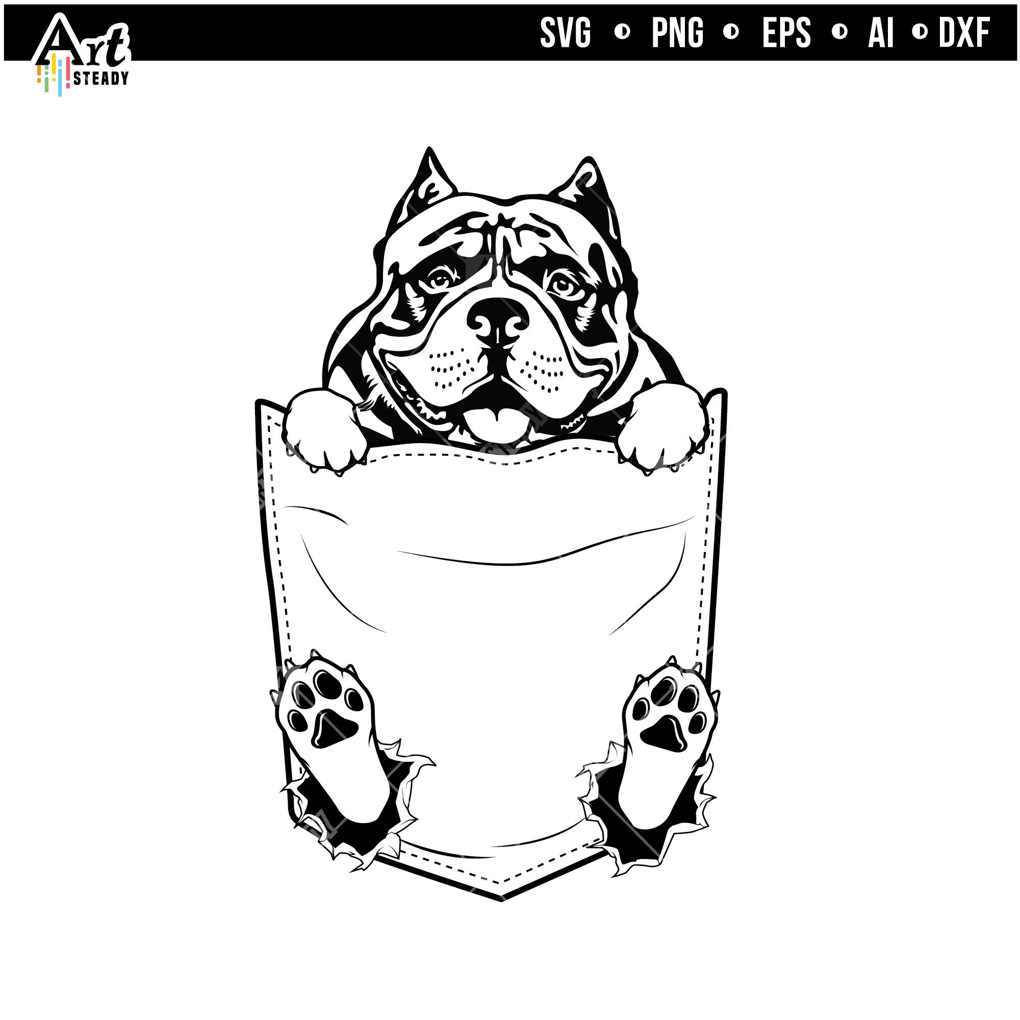 American Bully Svg Arts AMERICAN BULLY DOG Ripped in Pocket Etsy Hong Kong