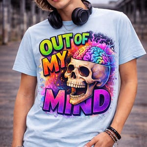 Gothic Skull Shirt Design PNG – Edgy Snarky Skull Sublimation Graphic for T-Shirts instant downloads image 13