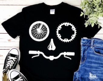 Mountain bike svg files Cute Face MTB bike parts art - MTB or cycling bicycle svg graphic