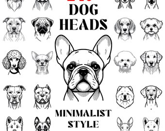 Laser files Dog Breeds Heads Svg Png Pdf & Dxf Bundle Laser Engraving Dog Breed Designs instant downloads