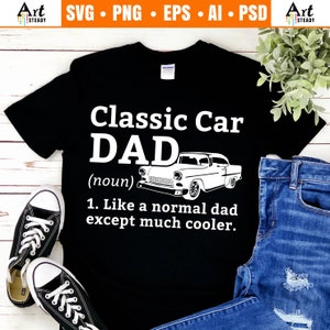 クラシックカー svg ファイル - CAR DAD DEFINITION ヴィンテージ レトロカー svg グラフィック