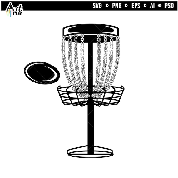 Disc golf svg files cool Disc golf basket and Disc drawing art Etsy