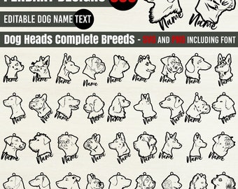 682 Dog Heads Complete Breeds of Dogs Laser Engraving Cut Files Files ...